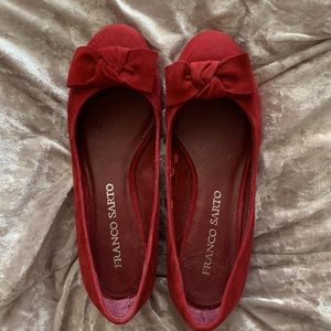 Vintage Franco Sarto  red shoes bow knot